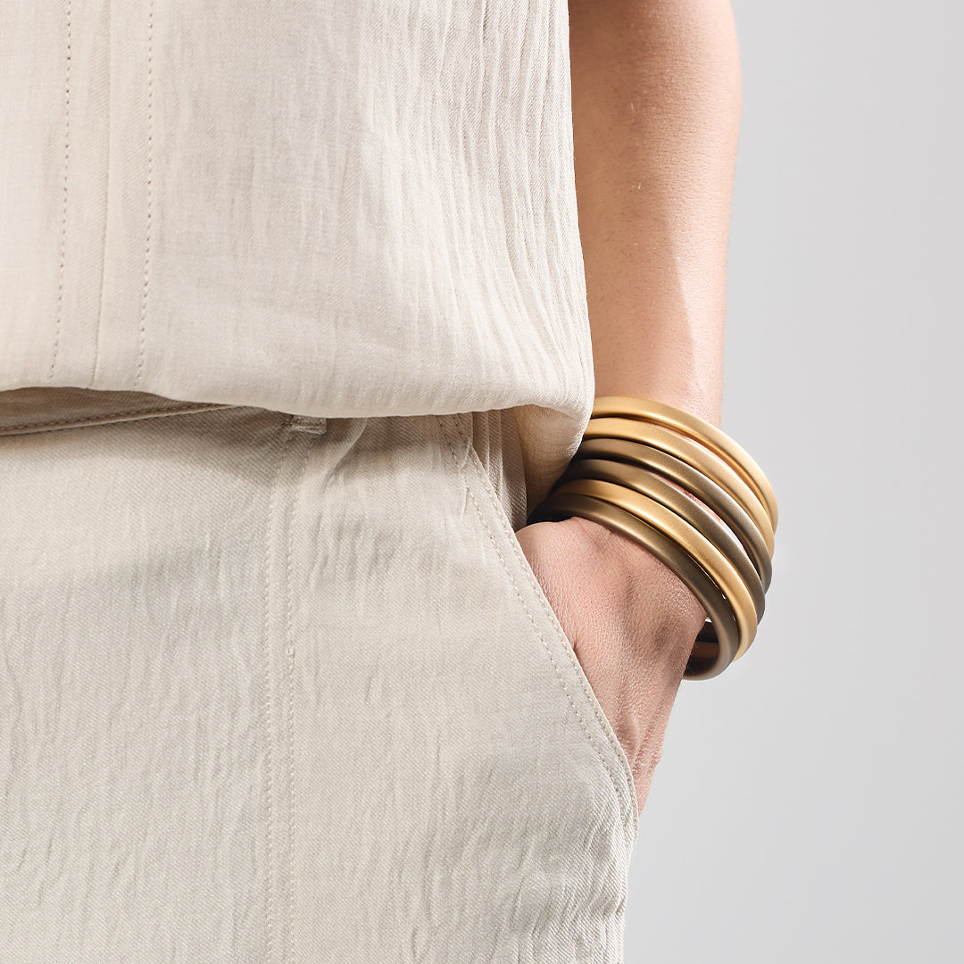 Twiggy Barile Bangle Set of 3 Gold