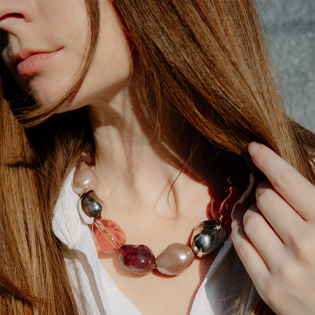 Fiona Necklace Rosequartz