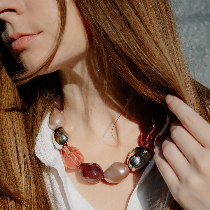 Fiona Necklace Rosequartz