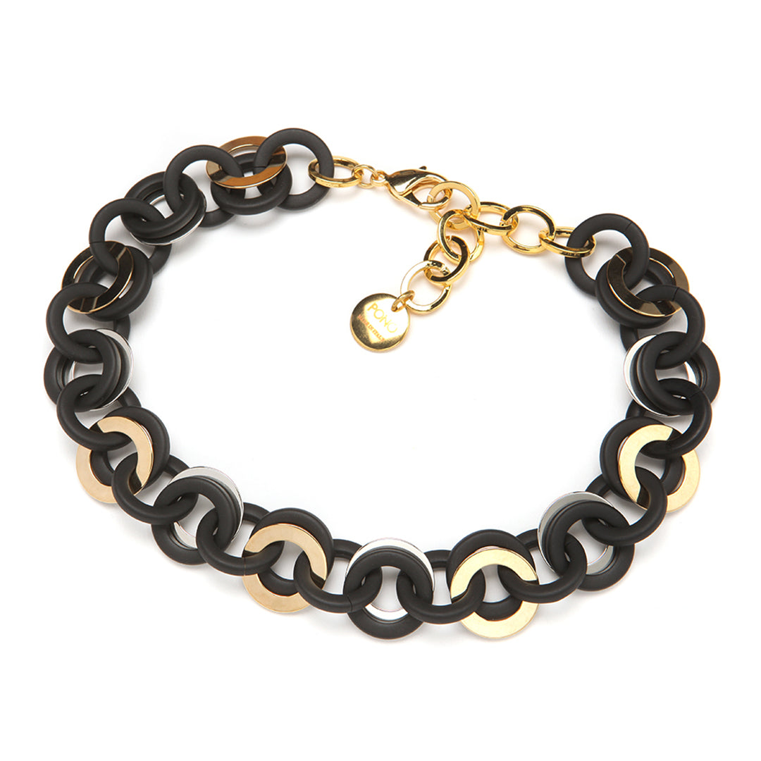 Mini Sea Chain Necklace Matte Black